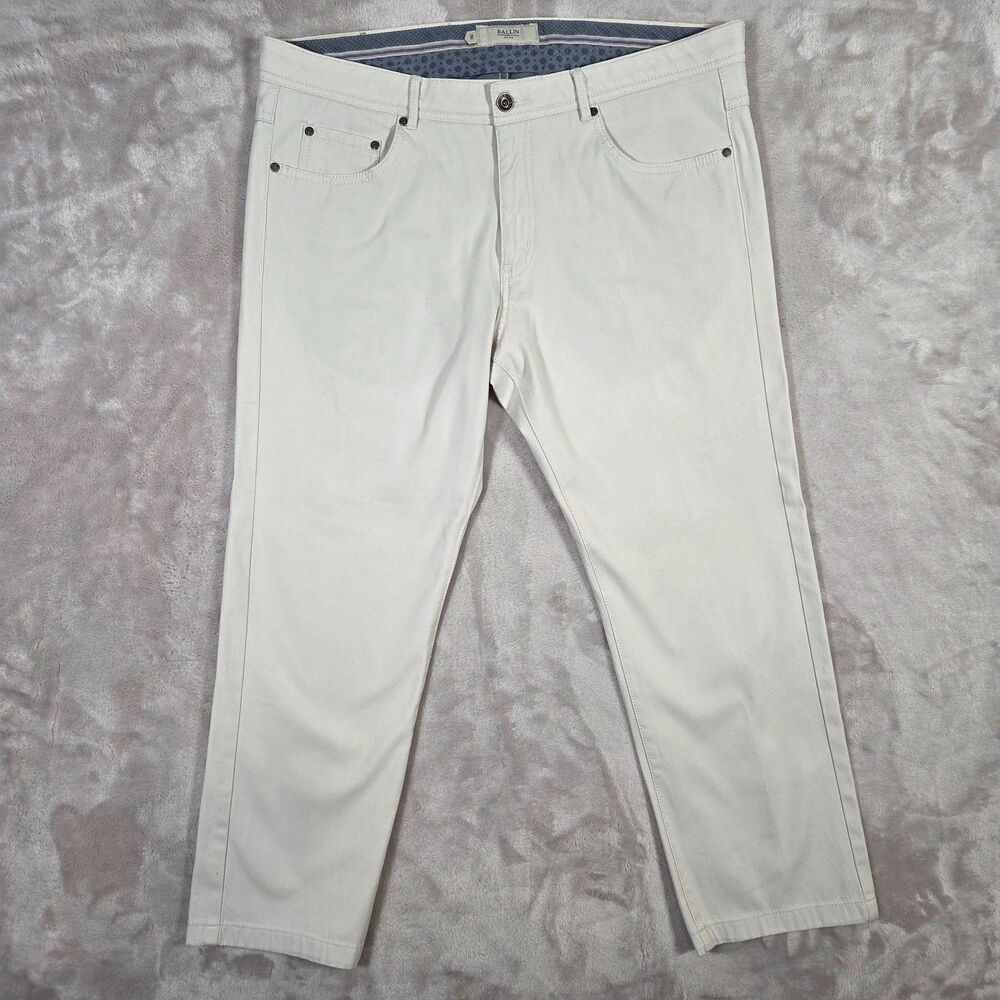Ballin Pima Twill Perma Color Crescent Pants Mens 36x26 Bone 5 Pocket Stretch